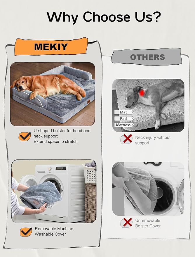 Extra Large Dog Bed Orthopedic Waterproof: Memory Foam Dog Bed for XL XLarge Extra Big Dogs - Couch Sofa - Washable with Removable Cover-PawvioPets