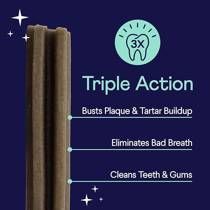 Finn Plaque Patrol Dental Chews | Triple-Action Defense Against Plaque, Tartar, and Bad Breath | for Medium/Large Dogs, 25+ lbs-PawvioPets