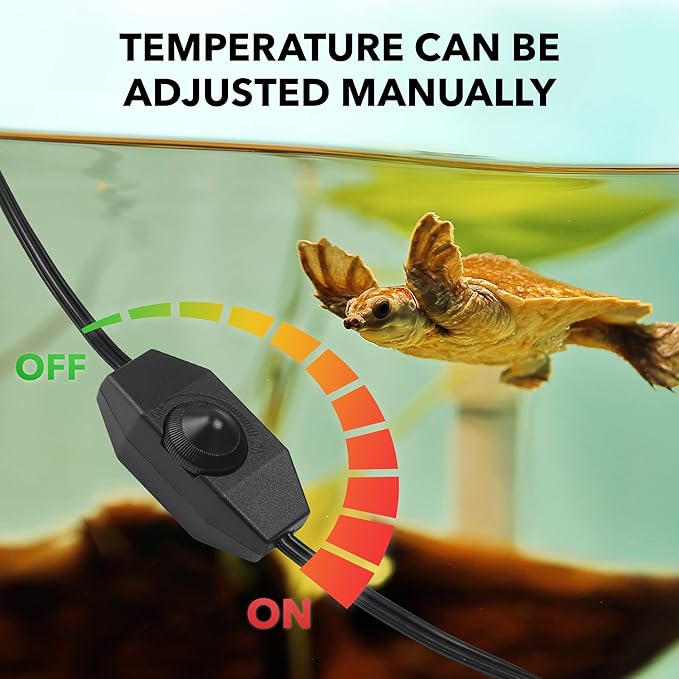 BN-LINK Reptile Heating Pad 6"X8" with Adjust Knob, Adjustable Temperature Under Tank Heater for Reptiles, Indoor Terraium Heating Mat for Turtles, Lizard, Snakes, Frogs, and Other Reptiles-PawvioPets