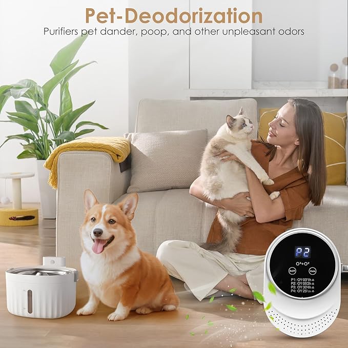 Cat Litter Deodorizer for Litter Box Plug In Air Fresheners for Home Ionizer Air Purifier for Strong Odor Portable Air Cleaner for Bathroom Toilet Living Room Kitchen Pets House Car (1)-PawvioPets