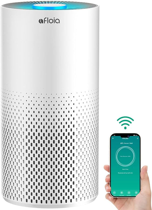 Afloia Air Purifiers for Home Bedroom Large Room Up to 1076 Ft², Smart WiFi Works with Alexa, 3-Stage Filter Cleaner Odor Eliminator, Pet Dander Pollen Allergy Dust Mold Smoke, 22dB, Kiloplus-PawvioPets