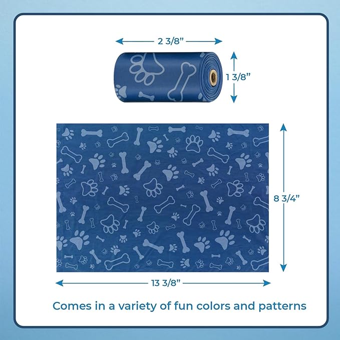 Best Pet Supplies Dog Poop Bags for Waste (150 Bags) Refuse Cleanup, Doggy Roll Replacements for Outdoor Puppy Walking and Travel, Leak Proof and Tear Resistant, Thick Plastic - Assorted Colors-PawvioPets