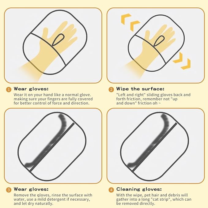 3Pcs Pet Hair Removal Glove for Cats & Dogs, Upgrade Efficient Grooming Gloves for Pet Hair, Cat Grooming Gloves for Hair Removal，Reusable Cat & Dog Hair Remover for Couch, Furniture-PawvioPets