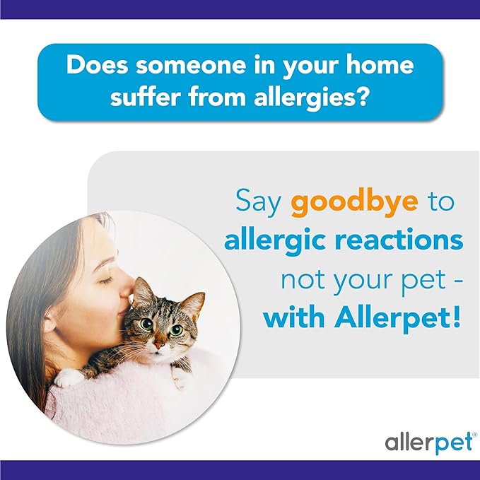 Allerpet Cat Dander Remover w/Free Applicator Mitt & Sprayer - Effective Cat Dander Reduction - Anti Allergen Solution Made in USA - 2 Pack (12oz)-PawvioPets