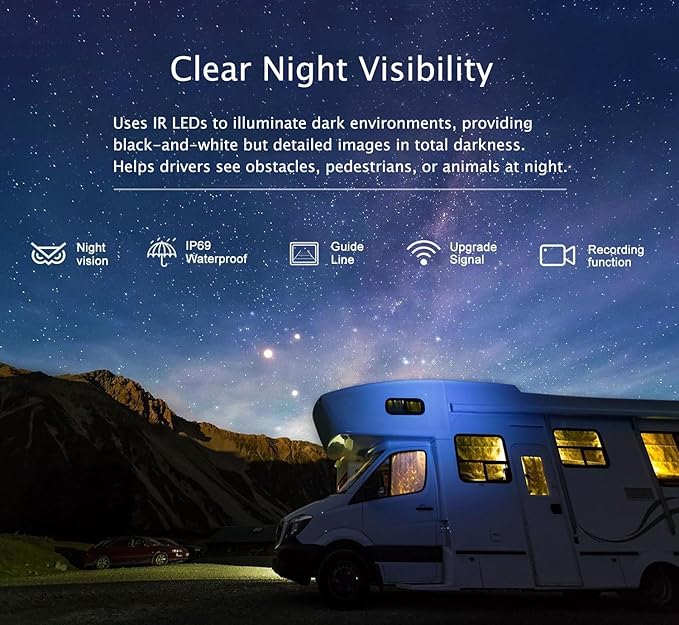 Digital Wireless Backup Camera System Kit,HD 1080P & IP69 Waterproof Wireless Reverse Rear View Camera + 7’’ DVR Split Touch Monitor, Recording for RV/Truck/Trailer/Motorhome-ZEROXCLUB B701-PawvioPets