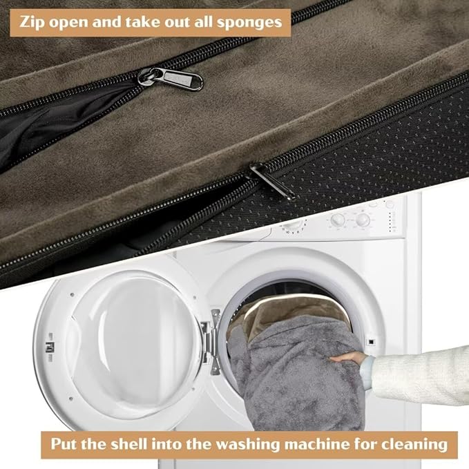 Comfort Expression XXL Dog Beds Memory Foam, Orthopedic Dog Beds for Extra Large Dogs, Waterproof Dogs Bed, Washable Pet Sofa Couch with Bolster & Removable Cover(XX-Large,Olive Green)-PawvioPets