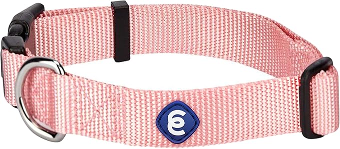 Blueberry Pet Essentials Medium Dog Collar in Baby Pink | Adjustable & Eco-Friendly Durable Nylon Strap | Classic Collar for Medium Dogs, Boy & Girl Pets-PawvioPets