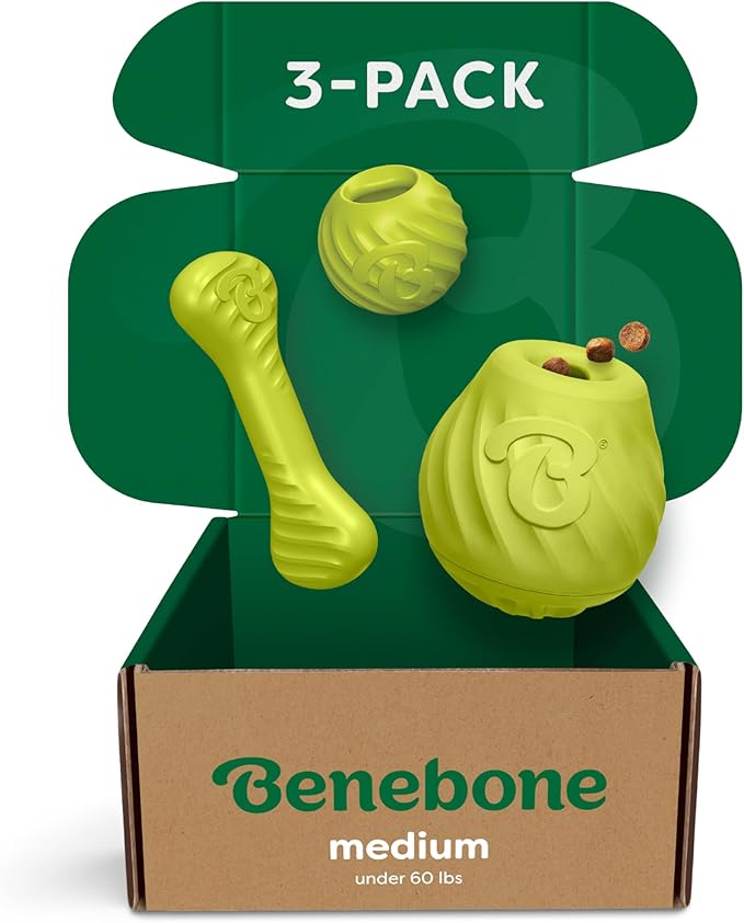 Benebone 3-Pack Ball/Bone Medium/Pawbler-PawvioPets
