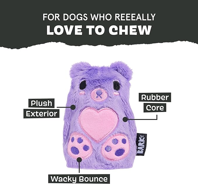 Barkbox Bear Hugger Dog Toy for Aggressive Chewers | 2-in-1 Plush & Rubber Treat-Dispensing Toy for Small Dogs | Puppy Teething Toys & Dog Toys to Keep Them Busy-PawvioPets