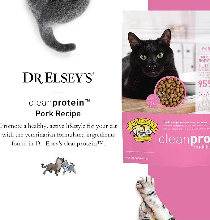 Dr. Elsey's cleanprotein Pork Cat Kibble 2lb. Bag-PawvioPets