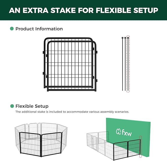 FXW Homeplus Unleashed Indoor Dog Playpen - Stress-Free and Safe Play, Heavy Duty 24 Inch 2 Wire Panels Dog Pen for Puppy and Small Dogs, Black│Patented-PawvioPets