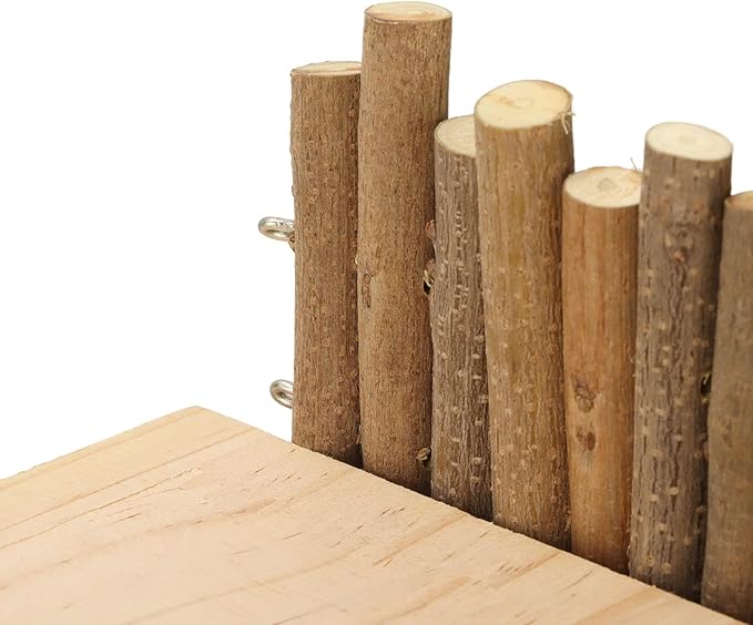 Diydeg Hamster Wooden, 2 Layer Small Hamster Stand Playground with Ladder, Hamster Climbing Toy Cage Accessories for Squirrel Gerbil Chinchilla Parrot Bird Small Animals-PawvioPets