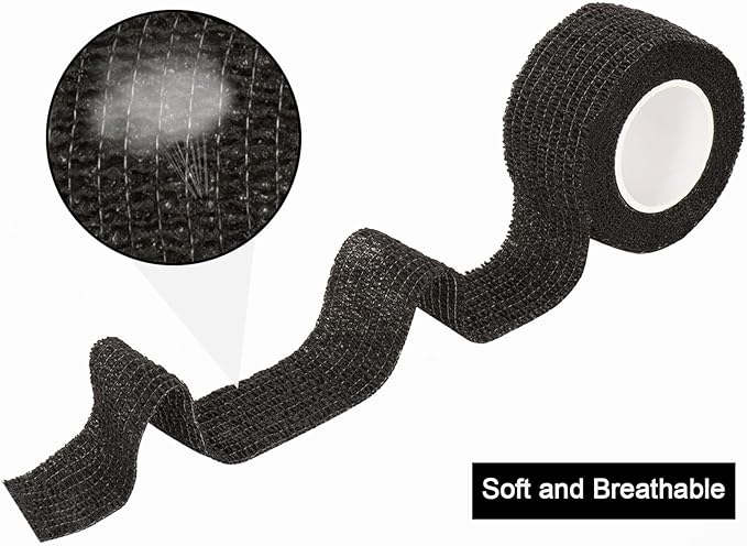 12 Pack Self Adhesive Bandage Wrap 1 Inch Cohesive Bandage Self Adherent Vet Wrap for Dog Pets Elastic Bandage Finger Tape Self Stick Wrap for First Aid Sports Athletic Tape (Mixed Colors)-PawvioPets