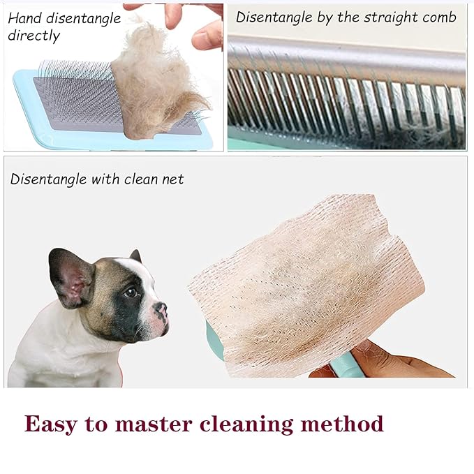 Air Cushion Slicker Brush for Dogs Cats,Soft Pin Shedding Brush for Short Haired Dog,Cat, Pet Grooming Wire Brush for Thin Curly Matted Tangled Hair,14mm(0.55"),Green-PawvioPets