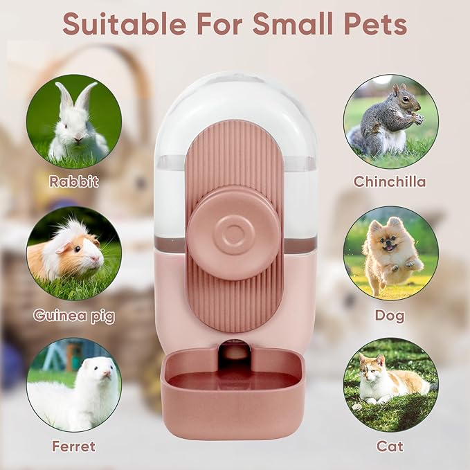 28oz Hanging Automatic Water Dispenser，Rabbit Water Bottle,Bunny Guinea Pig Ferret Water Bowl for Cage,Suitable for Small Animal Puppies(Cage Grid Spacing Over 1.2'')-PawvioPets