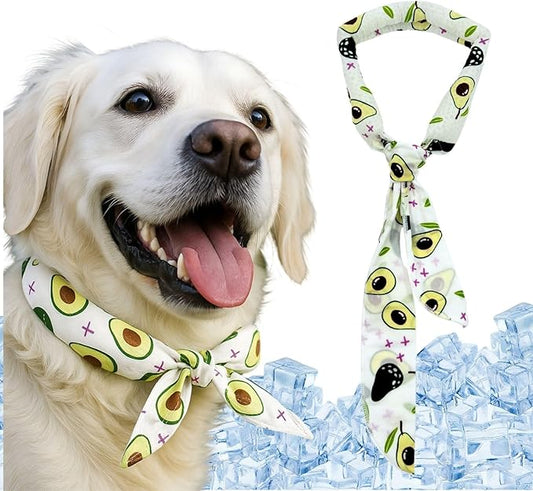 2pcs Cooling Scarf for Pets,Summer Cooling Scarves Keep Cats and Dogs Cool, Reused,Rrecycled,Suitable for Dogs (2pcs-Avocado)-PawvioPets