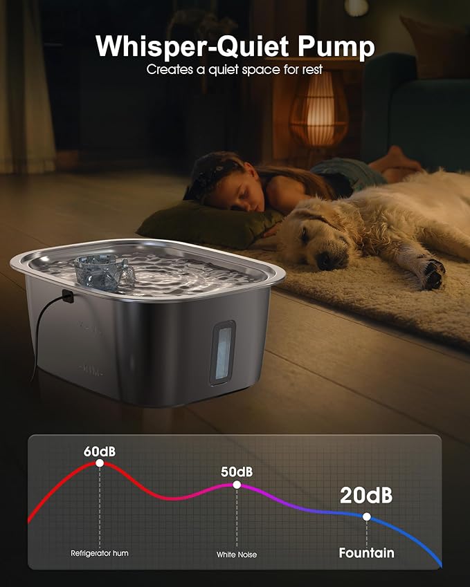 Dog Water Fountain Pump Replacement for D2341, D2419, D2223, D2322 Models, Pet Water Fountain Replacement Pump for PETNF Stainless Steel Large Dog Fountain for Large Dogs, Long Lifespan, Ultra Quiet-PawvioPets