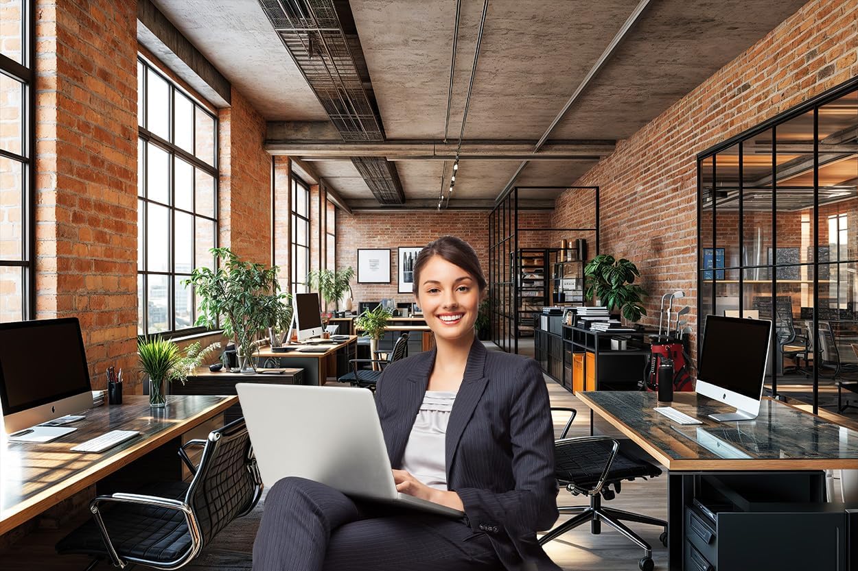 8X6ft Office Video Photo Backdrop Photography Background for Recording Conference, Zoom Home Podcast Backdrops Photo Booth Prop Decorations Wall Decor Tablecloth