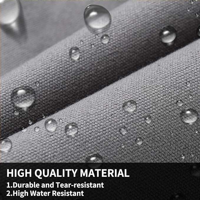 Coverado Front Seat Covers, Waterproof Canvas Seat Protector for Car Seat Cushions for Kids & Dogs, Seat Covers Compatible with 2015-2025 Ford F150 & 2017-2025 Ford F250 F350 F450(Gray, 2PCS)-PawvioPets