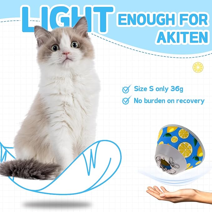 Cat Cone Collar Soft, Comfortable Cat Recovery Collar Pet Cone for Small Large Cats, Lightweight Elizabethan Collar for Cats Kittens After Surgery Prevent from Licking Wounds, Green, S-PawvioPets