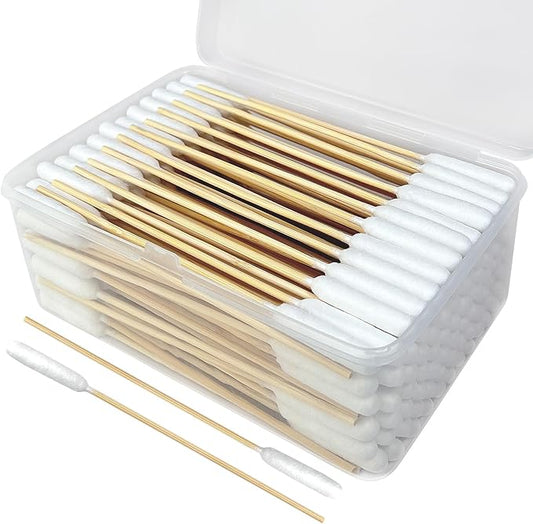 200 PCS Dog Ear Cleaning Kit; 6-Inch Large Cotton Swabs for Gentle & Effective Cleaning. Safe and Hygienic Pet Ear Cleaning Solution-PawvioPets