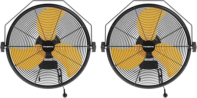 2PCS 2600 CFM 14 inch Outdoor High Velocity Wall Mounted Fan, 3-Speed Metal Fans with IP44 Enclosure Motor, Industrial Grade Weatherproof Wall Fan for Patio, Greenhouse, Garage, and Gazebo-PawvioPets