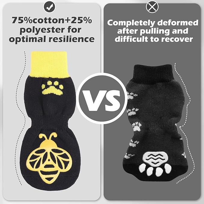 EXPAWLORER Anti Slip Dog Socks to Prevent Licking Paws, Dog Shoes for Hot Pavement, Dog Booties for Small Medium Large Senior Dogs, Traction Control Boots & Paw Protectors for Hardwood Floors-PawvioPets