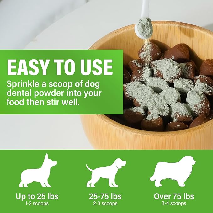 Dog Dental Powder, Dog Breath Fresh Powder, Teeth Cleaning, Reduce Bad Breath & Plaque, Suitable for Dogs and Cat (100g)-PawvioPets