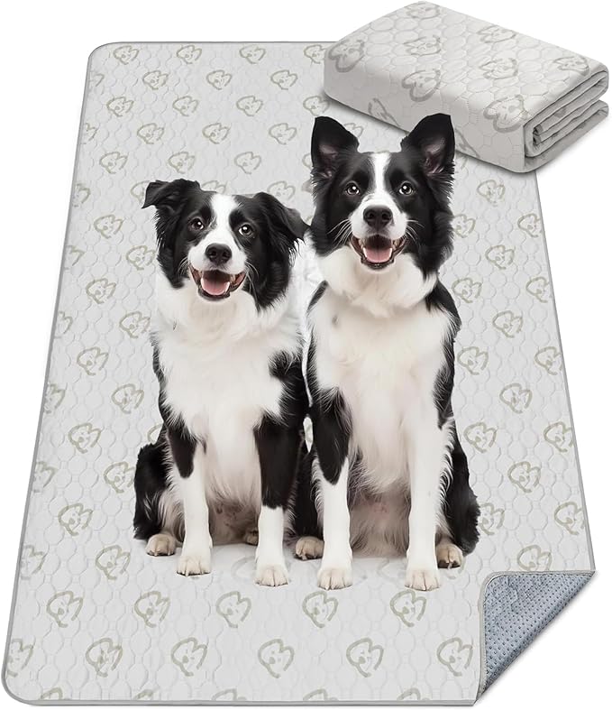 FXW Washable Pee Pads for Dogs, Puppy Pads with Super Absorbent, Specifically Designed Rollick/Homeplus 32/40/45inch 6 Panels Dog Playpen, 98" x 43" Rectangle, Khaki, 1 Pack-PawvioPets