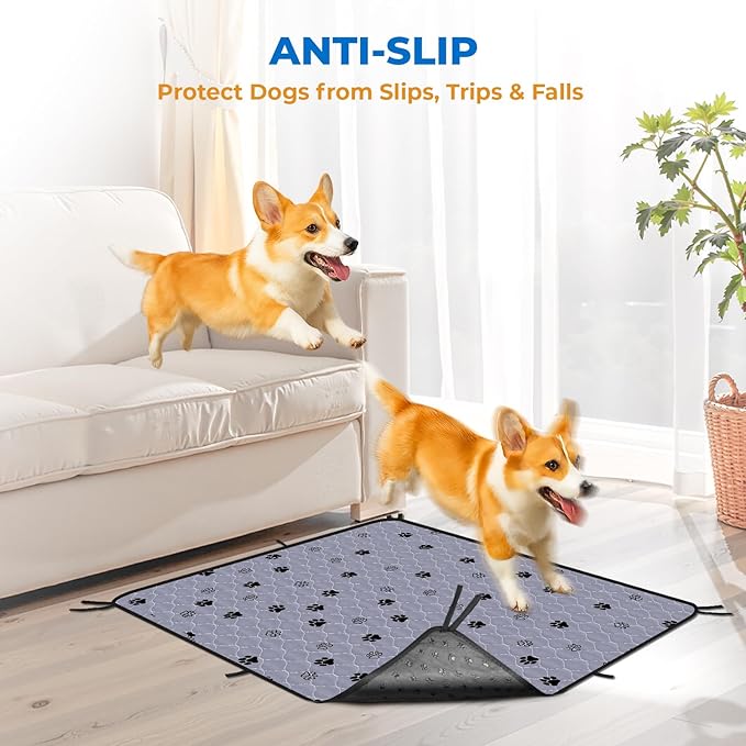 Fostanfly Washable Pee Pads for Dogs, 2 Pack Reusable Super Absorbent Potty Pads, Non-Slip and Leak-Proof 54"x54" for Whelping, Extra Large Potty Training Washable for Puppy-PawvioPets