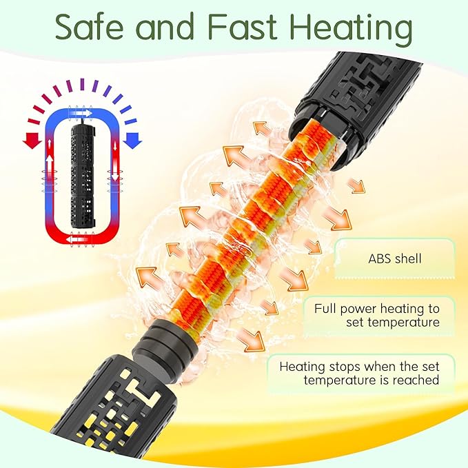 AQQA Fish Tank Heater,Aquarium Heater 50W 150W 250W 400W 500W 800W for 3-220 Gal,Set Temperature 59℉-93℉ Temperature Accuracy,Out of Water or High Temperature Automatic Power Off (800W to 120-220 gal)-PawvioPets