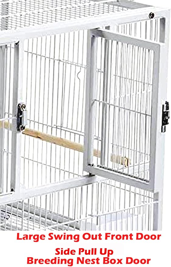 Combo Stacker Center Divided Breeder Breeding Bird Flight Double Rolling Cage for Aviaries Canaries Cockatiels Lovebirds Finches Budgies Small Parrots One Stacker-PawvioPets