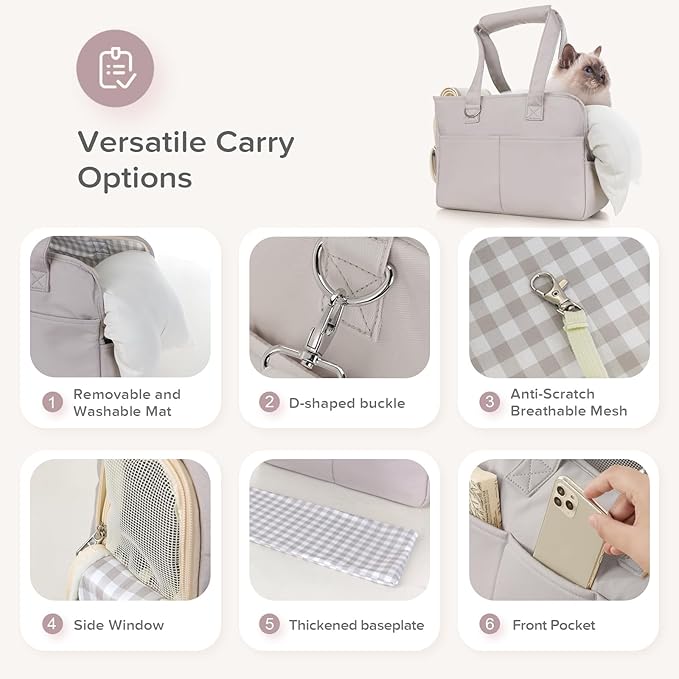 Dog Carriers for Small Dogs, Soft Sided Folding Small Dog Carrier for Dogs Medium Cats Puppies up to 13 Lbs, Washable Breathable Puppy Carrie Carrier for Outdoor Travel (Small Gray)-PawvioPets