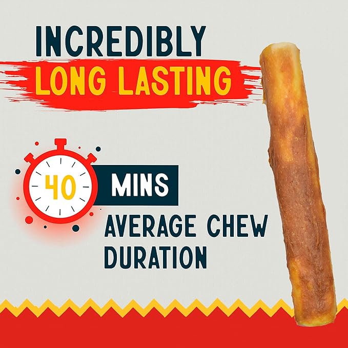 Canine Chews 8-9" Chicken Coated Dog Rawhide Retriever Rolls (25 Pack) - Chicken Rawhide Bones for Large Dogs - 100% USA-Sourced Chicken Coated Dog Rawhide Chews - Healthy Dog Dental Chew Rawhides-PawvioPets