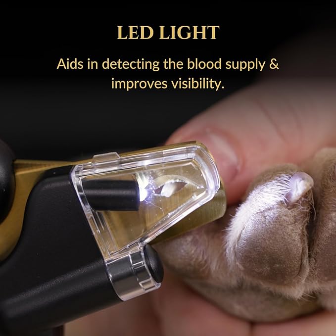 3-in-1 Dog Nail Trimmers and Pet Nail Clippers - Professional Grade with Stainless Steel Blades, LED & UV Light, and Nail Filer for Safety & Precise Toenail Pet Grooming - S to M Dogs-PawvioPets