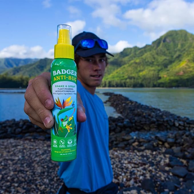 Badger Bug Spray, Family Friendly All Natural Mosquito Repellent w/Organic Essential Oils, Great Smelling Citronella Spray, Effective for 3 Hours, Deet-Free Vegan Plant Based Insect Repellent 4 fl oz-PawvioPets