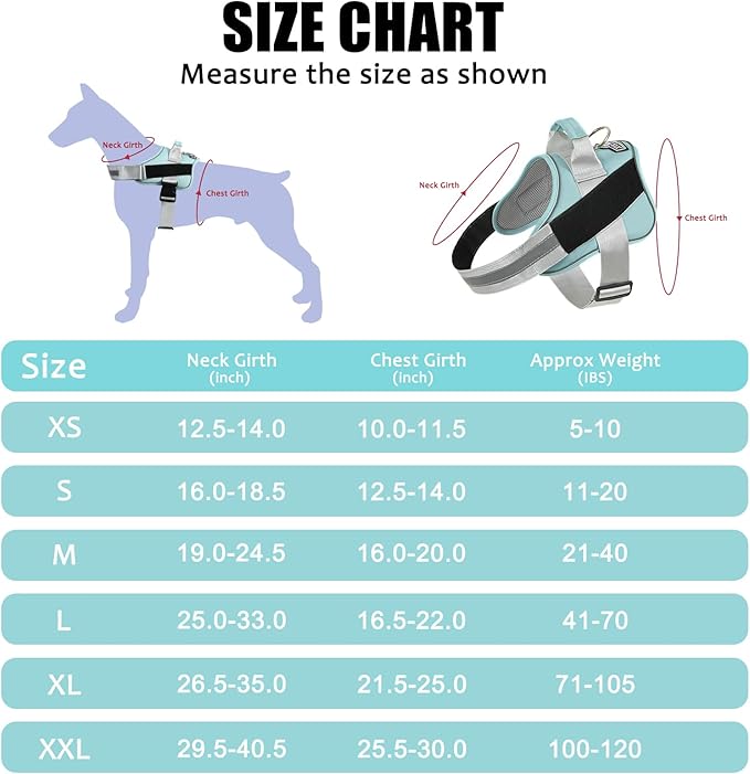 Bolux Dog Harness, No-Pull Reflective Dog Vest, Breathable Adjustable Pet Harness with Handle for Outdoor Walking - No More Pulling, Tugging or Choking-PawvioPets