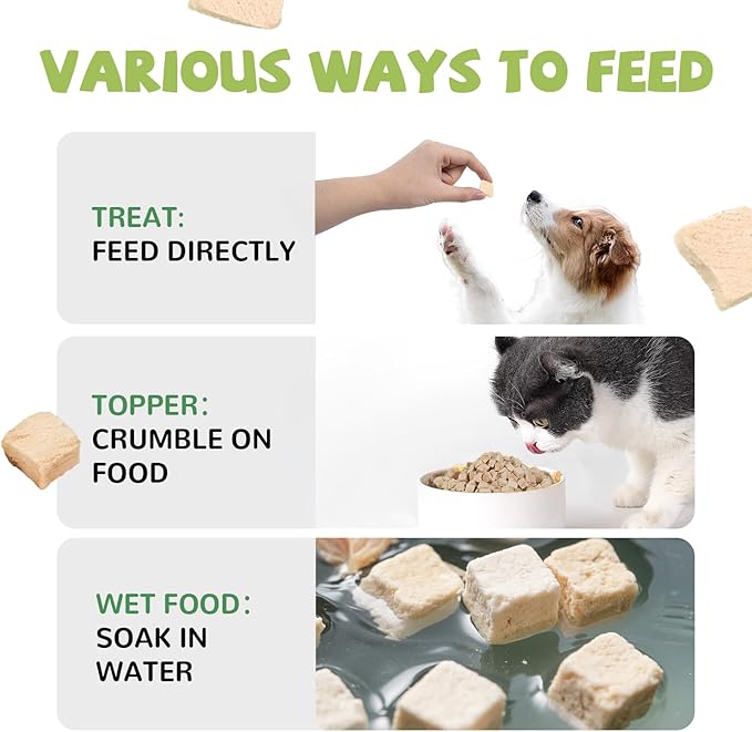 Freeze Dried Chicken for Dogs Cats, High Protein Raw Dog Food Topper, Single Fresh Ingredient Treats, 4.6oz, Rawhide Free-PawvioPets