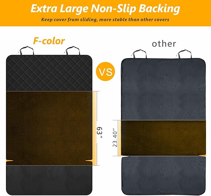 F-color SUV Cargo Liner for Dogs, Upgraded Extra Large Water Resistant Pet Cargo Cover Dog Seat Cover Mat for SUV Sedans Vans with Bumper Flap Protector, Non-Slip, Wear-Proof, Universal Fit, Paw Print-PawvioPets