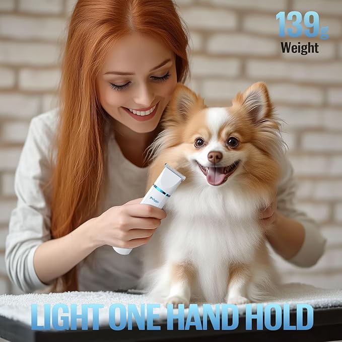 3-in-1 Dog & Cat Grooming Kit - Rechargeable Cordless Pet Hair Clippers with Nail Grinder & Paw Trimmer & 5 Guide Combs, Low Noise Dog Clippers for Grooming Small Medium Pets-PawvioPets