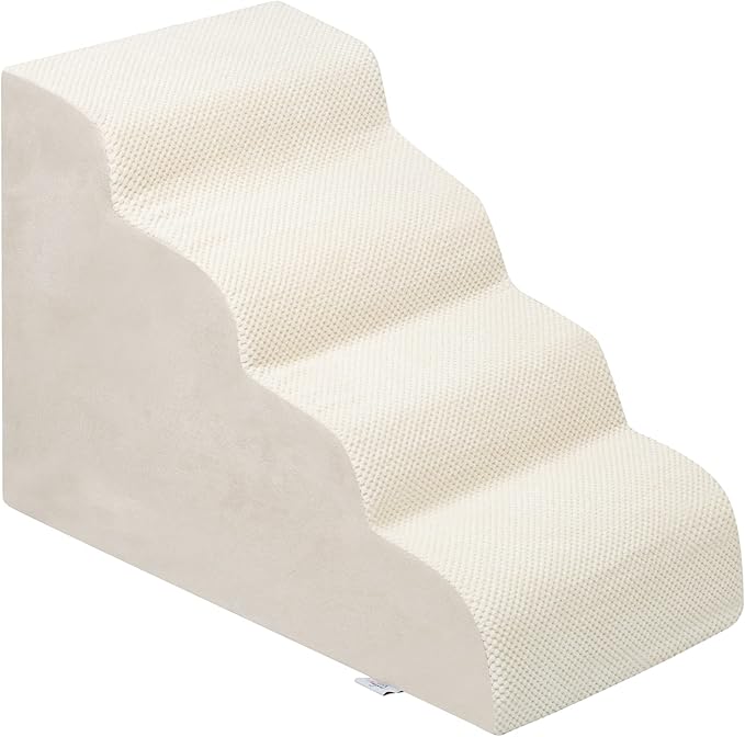 Dog Stairs for Small Dogs - High Density Foam Pet Steps, Extra Wide Dog Ramp with Non-Slip Bottom for High Beds, Couch and Sofa, Best for Dogs Injured, Older Doggy Cats-PawvioPets