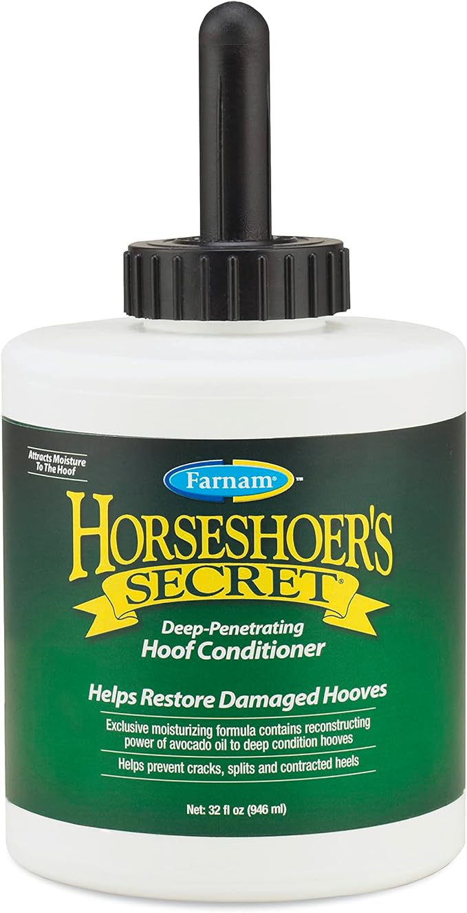 Farnam Horseshoer's Secret Deep-Penetrating Hoof Oil for Horses, Conditions Dry Hooves and Prevents Cracks, Splits and Contracted Heels, Contains Avocado Oil, 32 Oz.-PawvioPets