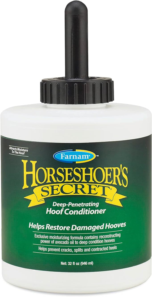 Farnam Horseshoer's Secret Deep-Penetrating Hoof Oil for Horses, Conditions Dry Hooves and Prevents Cracks, Splits and Contracted Heels, Contains Avocado Oil, 32 Oz.-PawvioPets