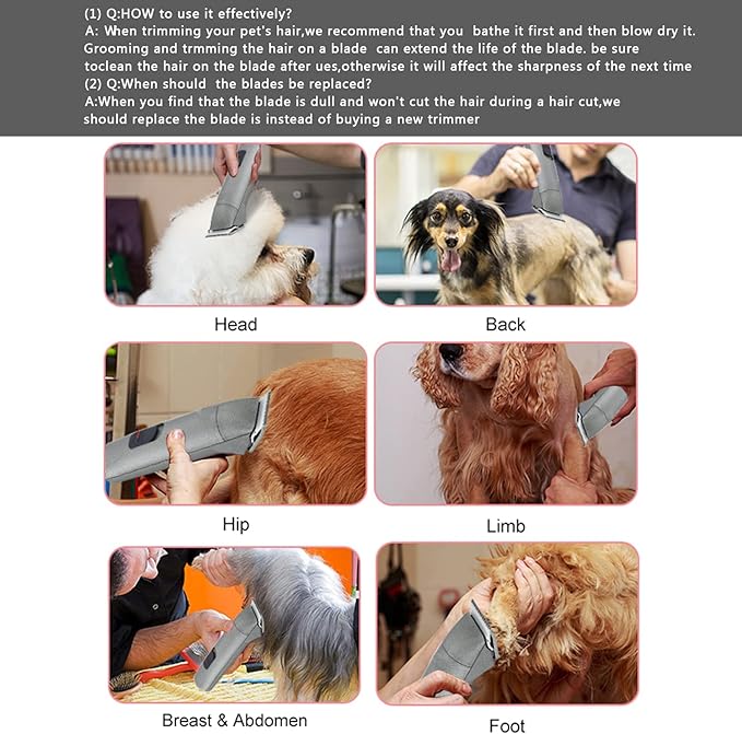 7Pack 10 Blades Dog Grooming Replacement Blades Compatible with Andis Pet Clipper/Oster A5/Wahl KM Series Dog Clipper,Ceramic Blade & Stainless Steel Blade (#10+30+40+3FC+4FC+5FC+7FC)-PawvioPets