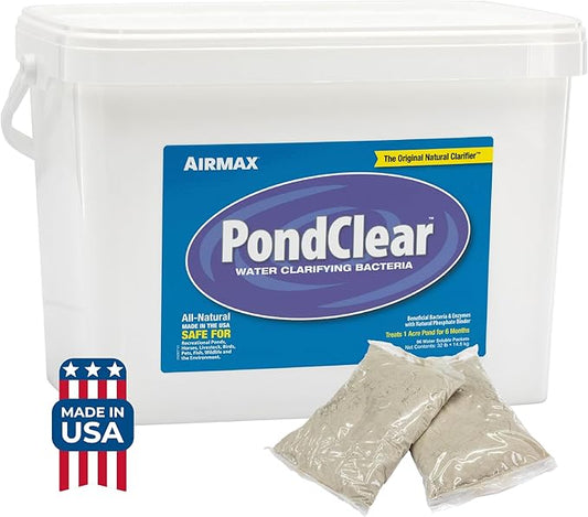 Airmax PondClear Packets, Beneficial Bacteria & Enzyme Clarifier Treatment with Ecoboost PRx, Clear & Clean Pond & Lake Water, Safe for Fish, 96 Count-PawvioPets