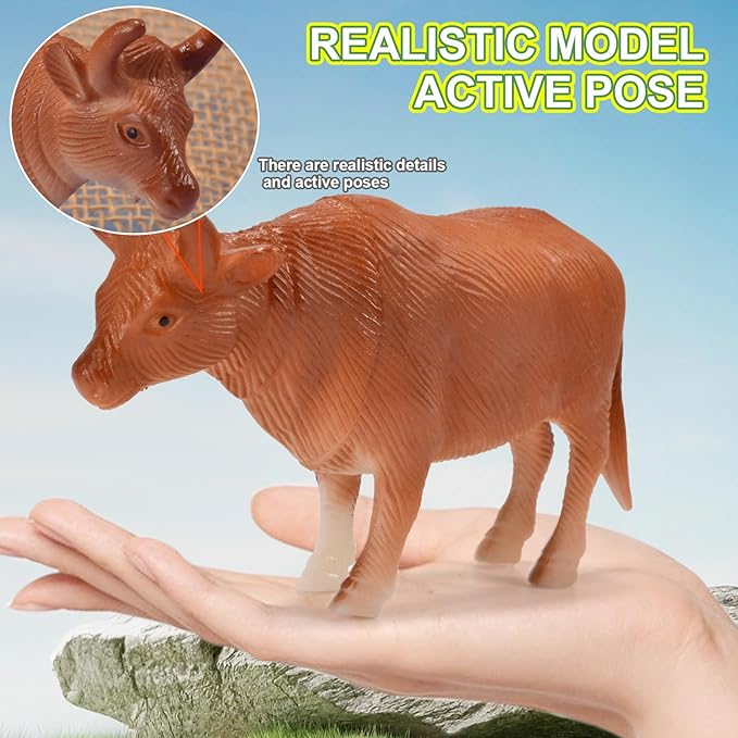 12 Pack Large Farm Animals Toys for Kids 3-5 Year Old Toddlers 1-3 Realistic Plastic Farm Animal Figures Playset Animal Poultry for Learning-PawvioPets
