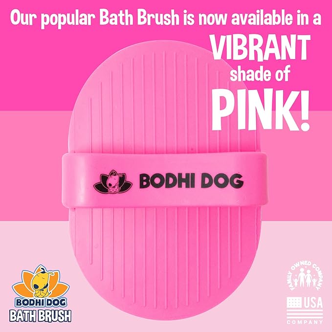 Bodhi Dog Shampoo Brush - Pet Grooming & Bath Supplies for Dogs and Cats - Bath Brush for Long & Short Hair - Premium Scrubber for Shower, Bathing & Massage (Two Pack, Pink)-PawvioPets