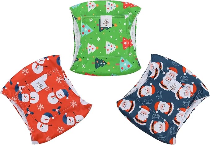 CuteBone Dog Diapers Male Belly Bands 3 Pack for Male Dogs Reusable Puppy Wraps DM62XS-PawvioPets