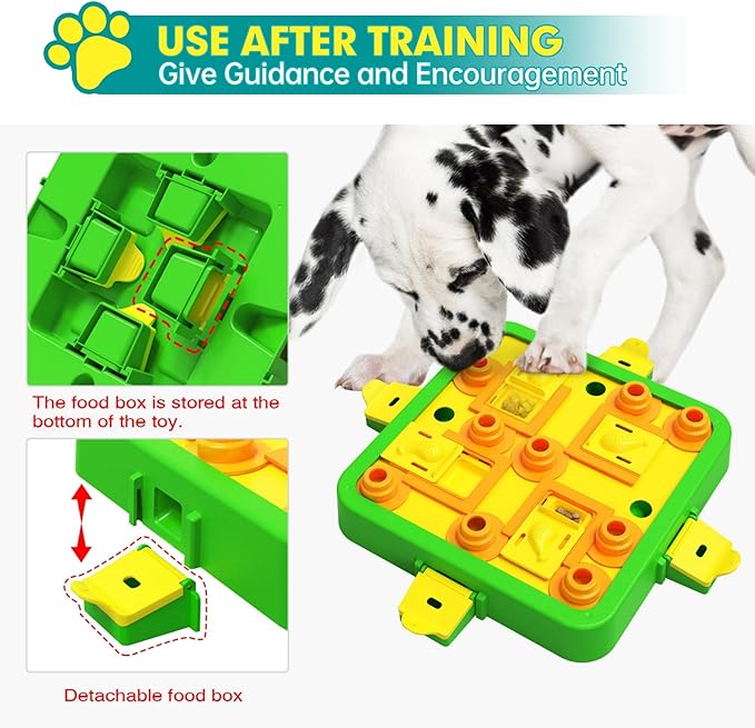 Dog Puzzle Toy Mental Stimulation - Level 3 in 1 Dogs Food Feeder Puzzle, Dog Treat Puzzle Feeder (Advanced-Green Board)-PawvioPets