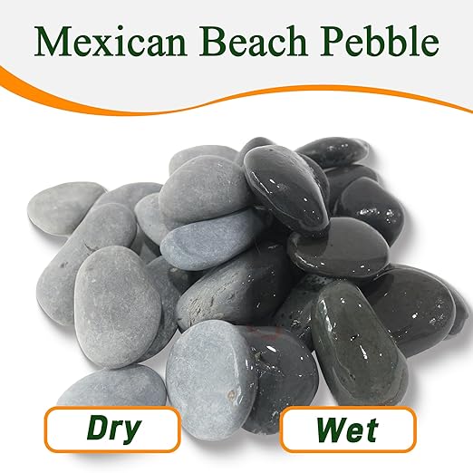45 LB Mexican Beach Pebbles, 2-3 Inch Natural River Rocks, Premium Pebbles for Garden and Landscape Design, Decorative Stones for Fish Tank Flower Pots Water Fountains Pathways Backyard, Grey-PawvioPets